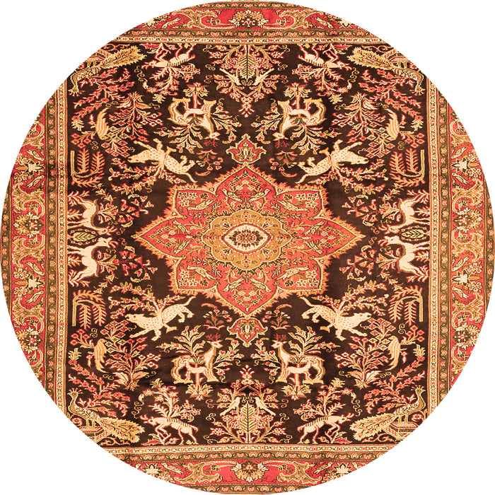Machine Washable Persian Orange Traditional Area Rugs, wshtr2925org