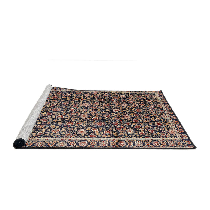 Sideview of Machine Washable Traditional Burgundy Brown Rug, wshtr2926