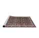 Sideview of Machine Washable Traditional Burgundy Brown Rug, wshtr2926