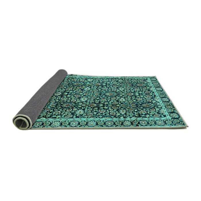 Sideview of Persian Turquoise Traditional Rug, tr2926turq