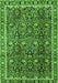 Serging Thickness of Machine Washable Persian Green Traditional Area Rugs, wshtr2926grn