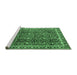 Sideview of Machine Washable Persian Emerald Green Traditional Area Rugs, wshtr2926emgrn