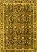 Machine Washable Persian Yellow Traditional Rug, wshtr2926yw