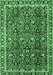 Machine Washable Persian Emerald Green Traditional Area Rugs, wshtr2926emgrn