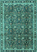 Machine Washable Persian Turquoise Traditional Area Rugs, wshtr2926turq