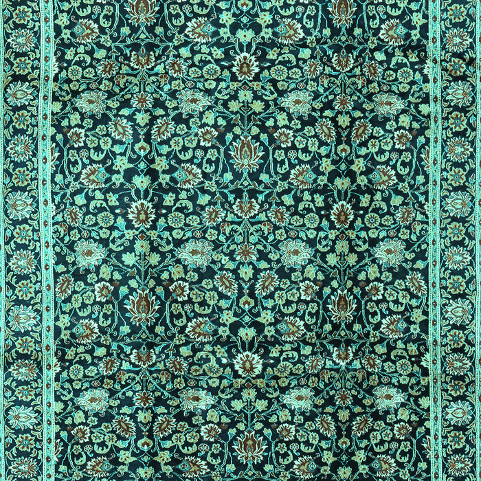 Machine Washable Persian Turquoise Traditional Area Rugs, wshtr2926turq