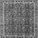 Round Machine Washable Persian Gray Traditional Rug, wshtr2926gry