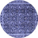 Round Persian Blue Traditional Rug, tr2926blu