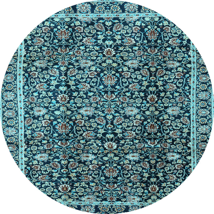 Round Persian Light Blue Traditional Rug, tr2926lblu