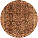 Square Persian Orange Traditional Rug, tr2926org