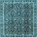 Square Machine Washable Persian Light Blue Traditional Rug, wshtr2926lblu