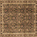 Square Machine Washable Persian Brown Traditional Rug, wshtr2926brn