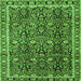 Round Machine Washable Persian Green Traditional Area Rugs, wshtr2926grn