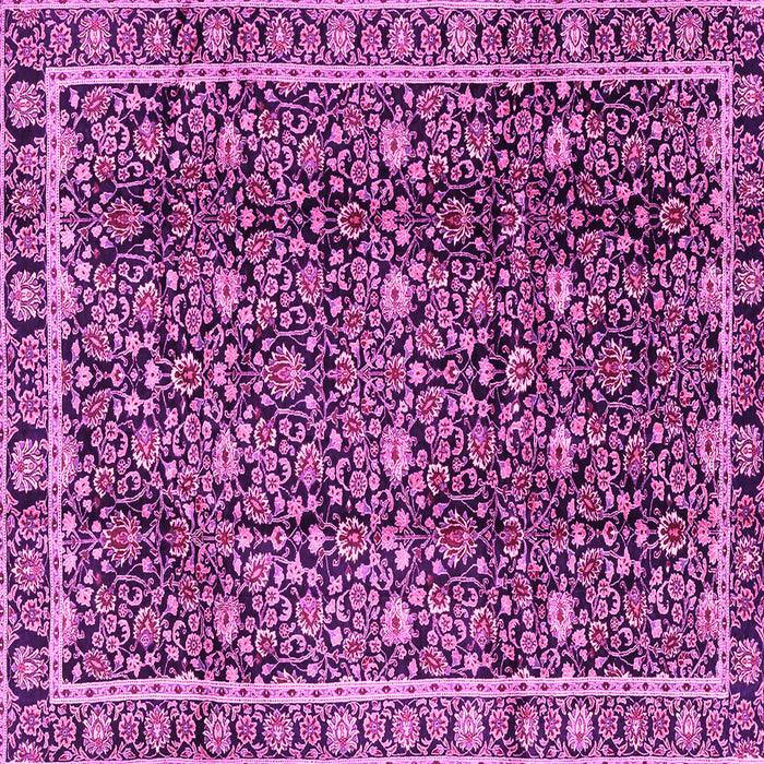 Square Machine Washable Persian Pink Traditional Rug, wshtr2926pnk