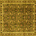 Square Persian Yellow Traditional Rug, tr2926yw
