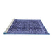 Sideview of Machine Washable Persian Blue Traditional Rug, wshtr2926blu