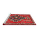 Sideview of Machine Washable Traditional Rust Pink Rug, wshtr2927