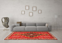 Machine Washable Persian Orange Traditional Rug, wshtr2927org