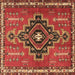 Square Machine Washable Persian Brown Traditional Rug, wshtr2927brn