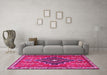 Machine Washable Persian Pink Traditional Rug in a Living Room, wshtr2927pnk