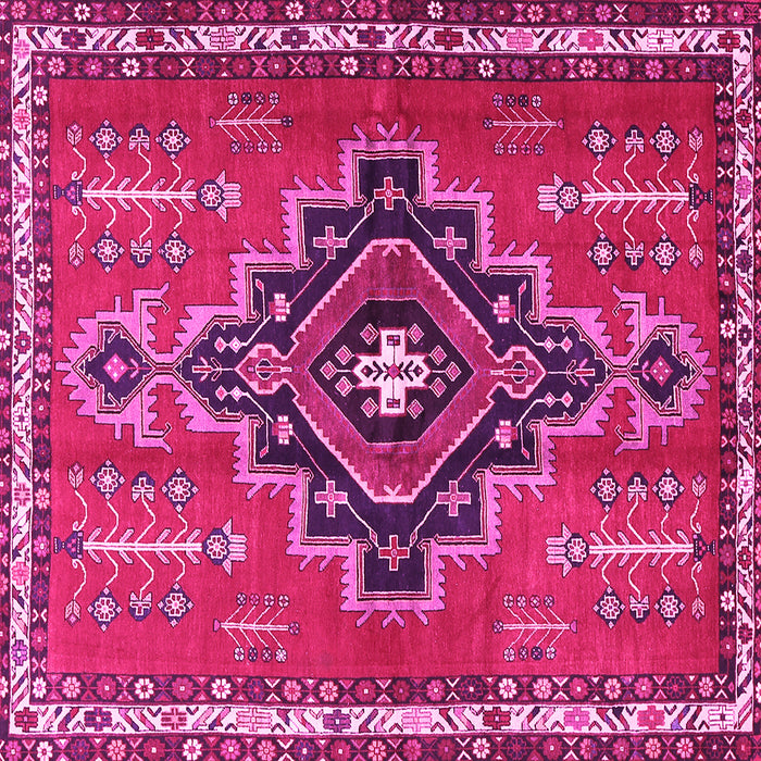 Square Machine Washable Persian Pink Traditional Rug, wshtr2927pnk