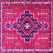 Square Machine Washable Persian Pink Traditional Rug, wshtr2927pnk