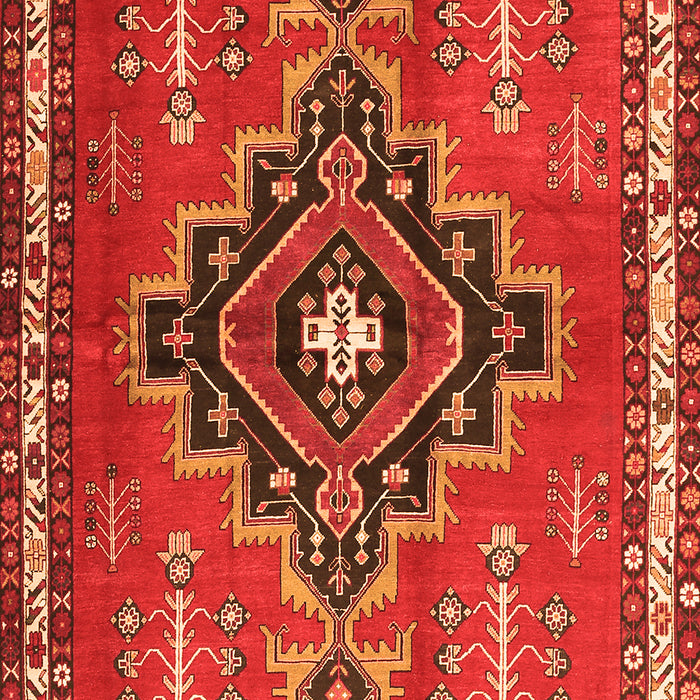 Serging Thickness of Machine Washable Persian Orange Traditional Area Rugs, wshtr2927org