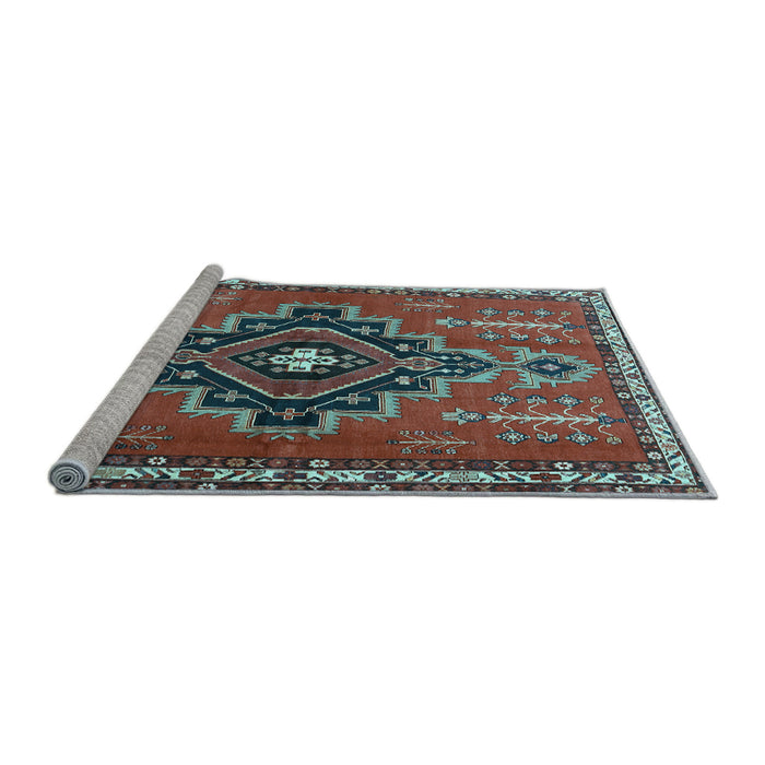 Sideview of Machine Washable Persian Light Blue Traditional Rug, wshtr2927lblu