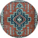 Round Machine Washable Persian Light Blue Traditional Rug, wshtr2927lblu