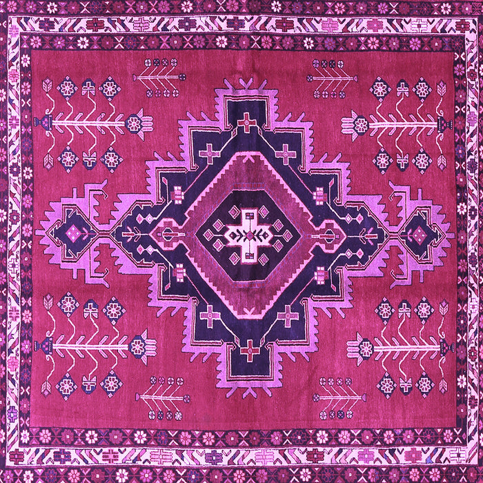 Square Machine Washable Persian Purple Traditional Area Rugs, wshtr2927pur