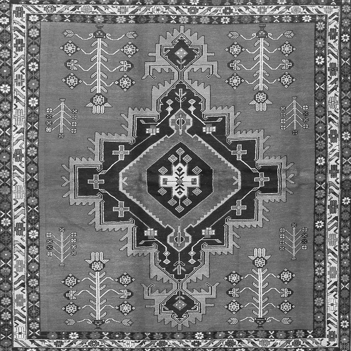 Round Machine Washable Persian Gray Traditional Rug, wshtr2927gry