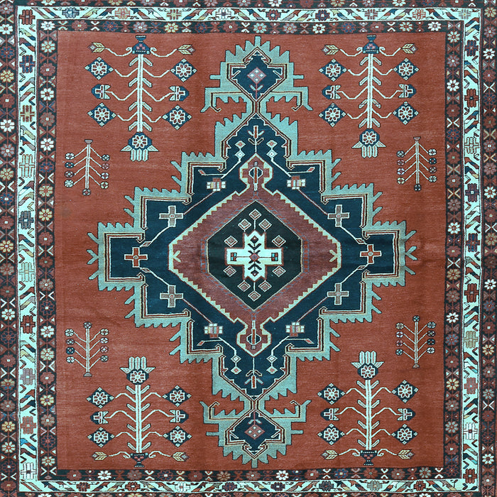 Square Persian Light Blue Traditional Rug, tr2927lblu
