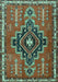 Machine Washable Persian Turquoise Traditional Area Rugs, wshtr2927turq