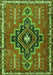 Serging Thickness of Machine Washable Persian Green Traditional Area Rugs, wshtr2927grn