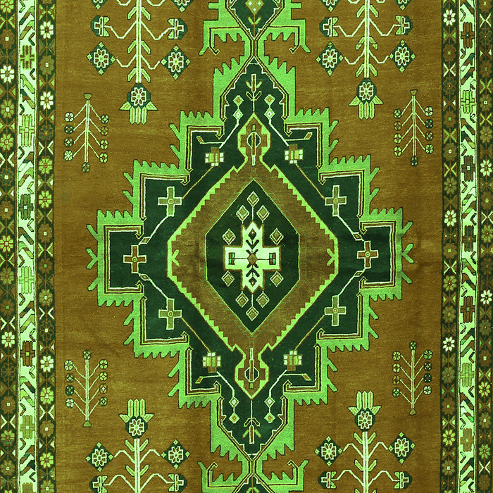Serging Thickness of Machine Washable Persian Green Traditional Area Rugs, wshtr2927grn