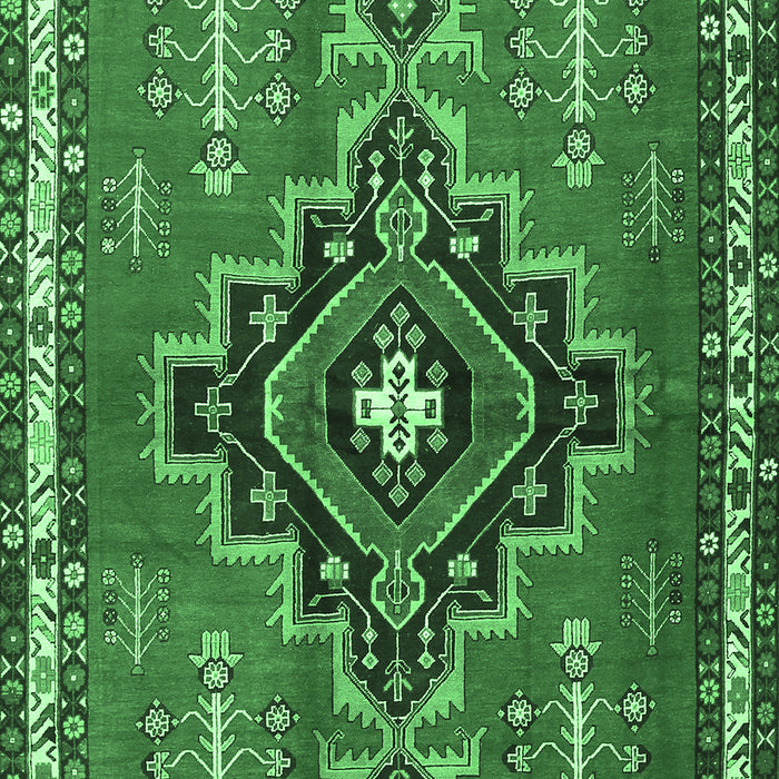 Machine Washable Persian Emerald Green Traditional Area Rugs, wshtr2927emgrn