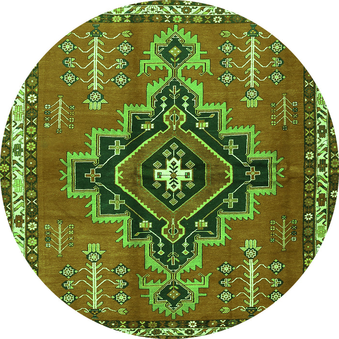 Square Persian Green Traditional Rug, tr2927grn