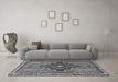 Machine Washable Persian Gray Traditional Rug in a Living Room,, wshtr2927gry