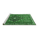 Sideview of Machine Washable Persian Emerald Green Traditional Area Rugs, wshtr2927emgrn