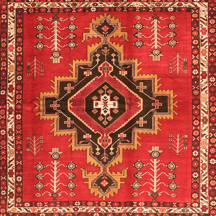 Round Machine Washable Persian Orange Traditional Area Rugs, wshtr2927org
