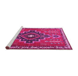 Sideview of Machine Washable Persian Pink Traditional Rug, wshtr2927pnk