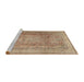 Sideview of Machine Washable Traditional Gold Brown Rug, wshtr2928