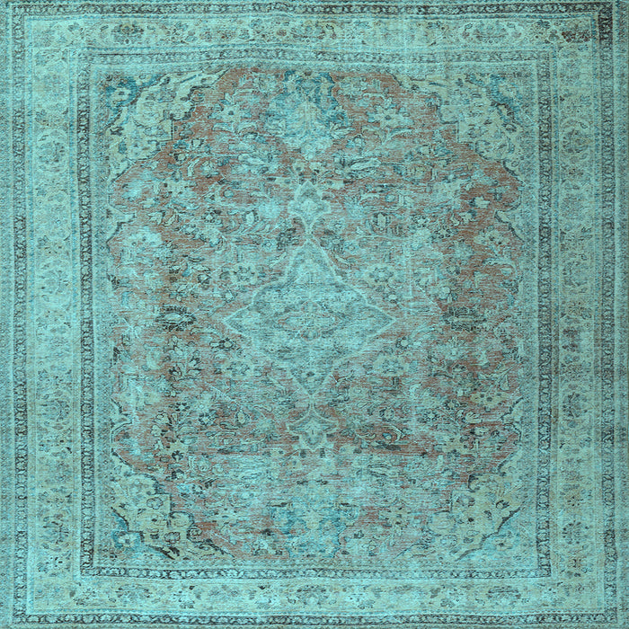 Square Machine Washable Persian Light Blue Traditional Rug, wshtr2928lblu