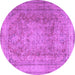 Round Persian Purple Traditional Rug, tr2928pur