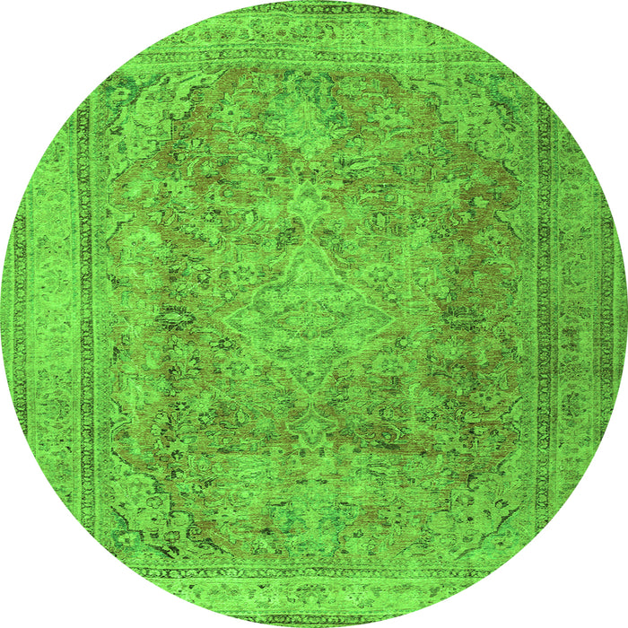 Square Persian Green Traditional Rug, tr2928grn
