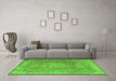 Machine Washable Persian Green Traditional Area Rugs in a Living Room,, wshtr2928grn