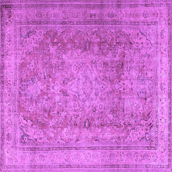 Square Machine Washable Persian Purple Traditional Area Rugs, wshtr2928pur