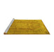 Sideview of Machine Washable Persian Yellow Traditional Rug, wshtr2928yw