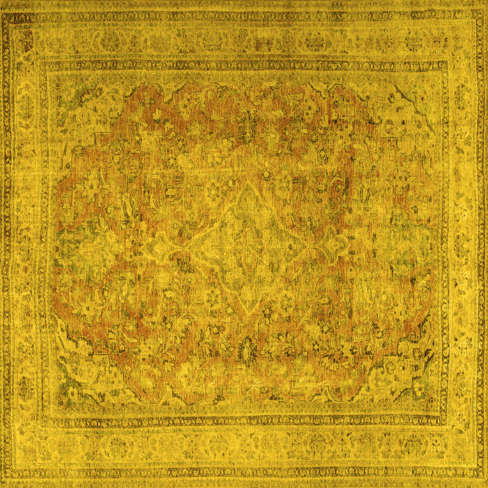 Square Persian Yellow Traditional Rug, tr2928yw