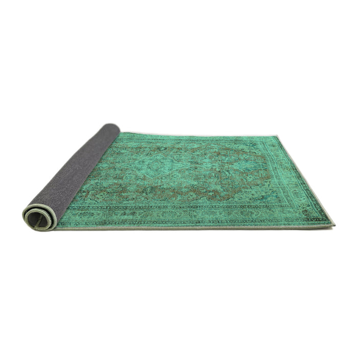 Sideview of Persian Turquoise Traditional Rug, tr2928turq